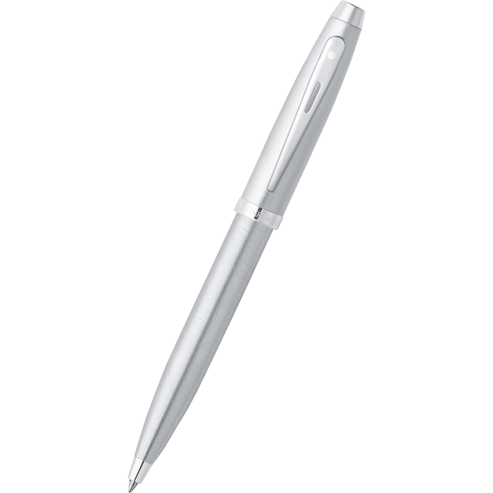 Sheaffer 100 Ballpoint Pen - Brushed Chrome - Chrome Trim - Pen Boutique Ltd