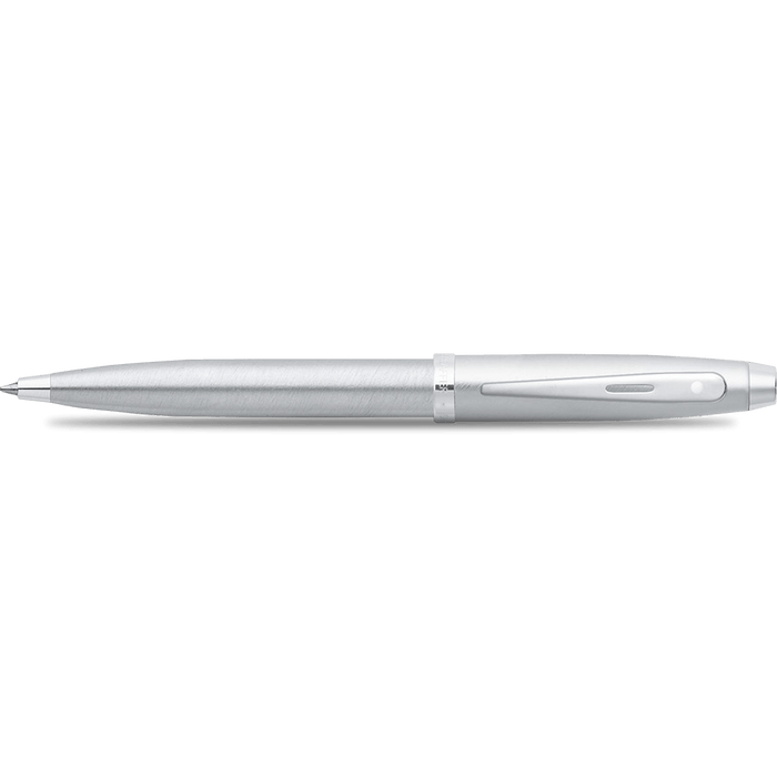 Sheaffer 100 Ballpoint Pen - Brushed Chrome - Chrome Trim - Pen Boutique Ltd