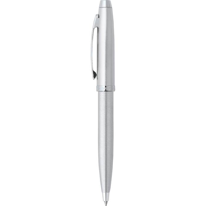 Sheaffer 100 Ballpoint Pen - Brushed Chrome - Chrome Trim - Pen Boutique Ltd