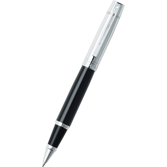 Sheaffer 300 Glossy Black with Bright Chrome Cap Rollerball Pen - Pen Boutique Ltd