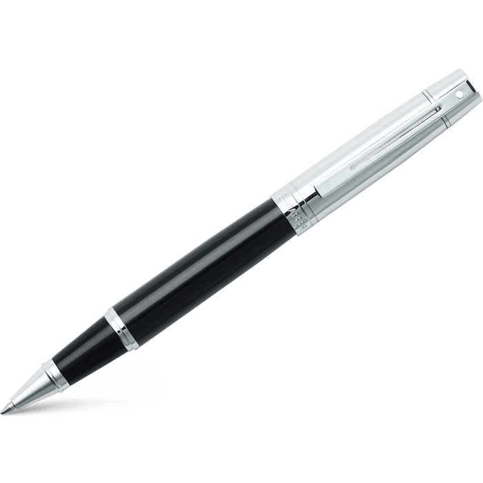 Sheaffer 300 Glossy Black with Bright Chrome Cap Rollerball Pen - Pen Boutique Ltd