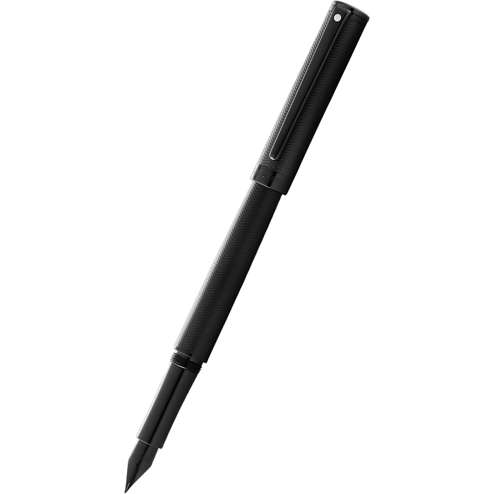Sheaffer Intensity Fountain Pen - Engraved Matte Black PVD - Pen Boutique Ltd