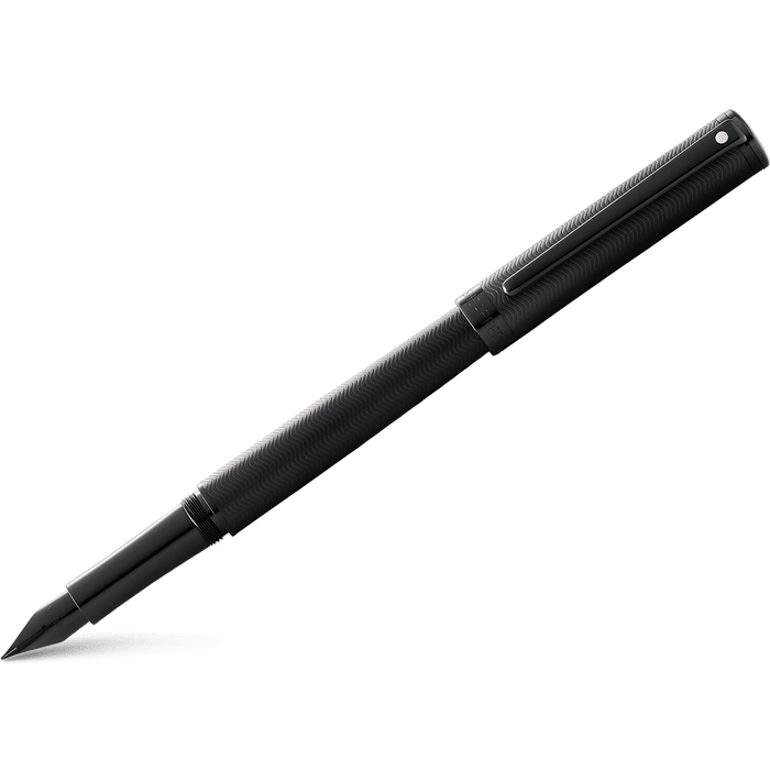 Sheaffer Intensity Fountain Pen - Engraved Matte Black PVD - Pen Boutique Ltd