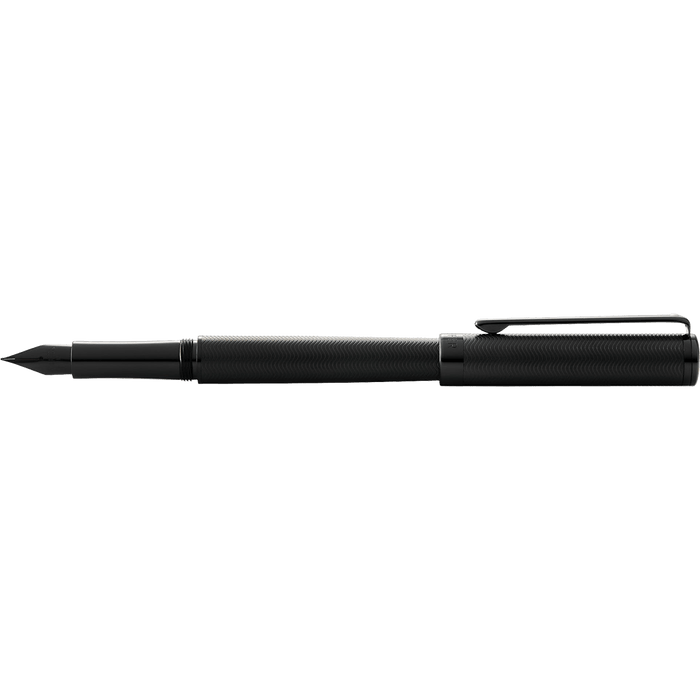 Sheaffer Intensity Fountain Pen - Engraved Matte Black PVD - Pen Boutique Ltd