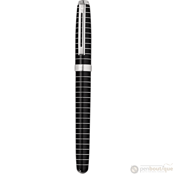 Sheaffer Prelude Fountain Pen - Black - Art Deco Chrome Trim - Pen Boutique Ltd