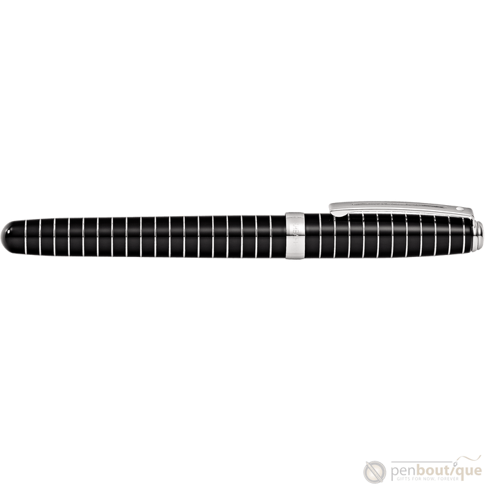 Sheaffer Prelude Fountain Pen - Black - Art Deco Chrome Trim - Pen Boutique Ltd