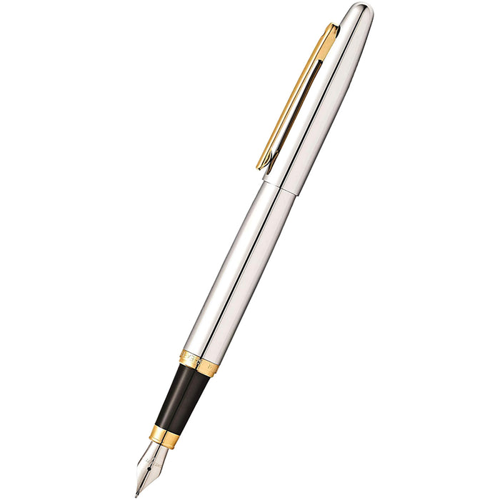 Sheaffer VFM Fountain Pen - Chrome - Gold Trim - Pen Boutique Ltd