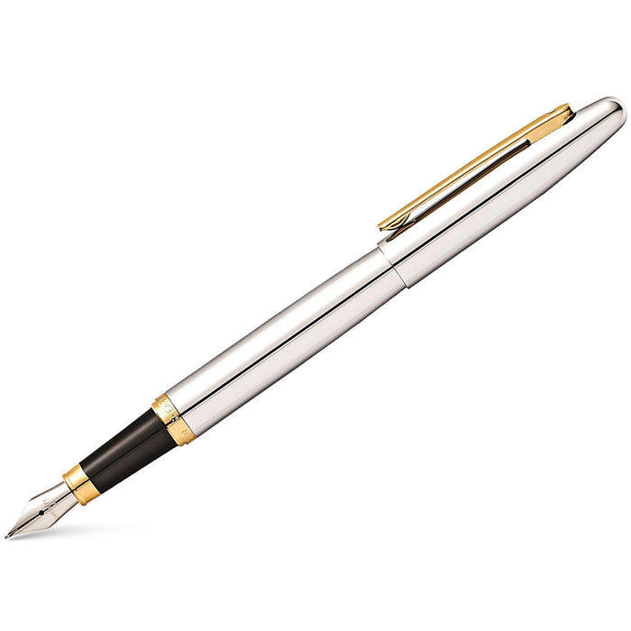 Sheaffer VFM Fountain Pen - Chrome - Gold Trim - Pen Boutique Ltd