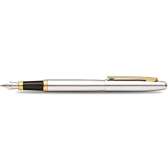 Sheaffer VFM Fountain Pen - Chrome - Gold Trim - Pen Boutique Ltd