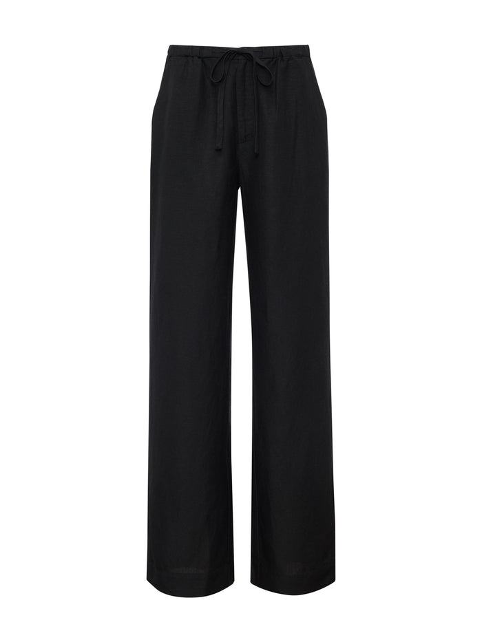 Shoreline Linen Pant Black