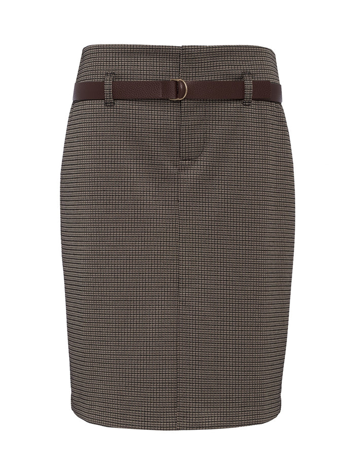 Simone Skirt Bone Micro Check