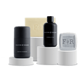 Total Package Set including deodorant, bar soap, formula 5 oil bottle and solid fragrance square