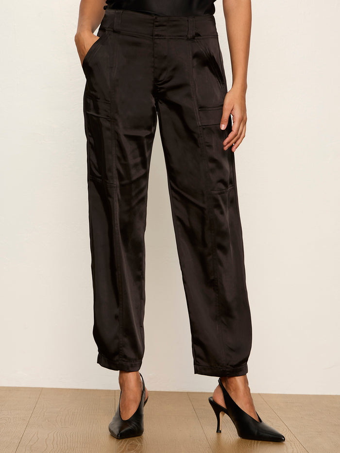 Sphere Satin Pant Black Petite Sizing