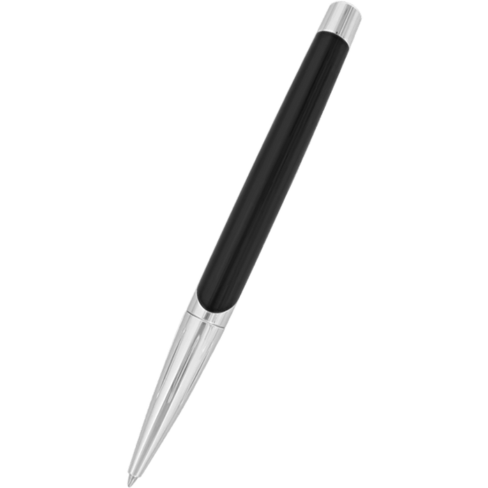 ST Dupont Defi Millennium Shiny Silver/Black Ballpoint Pen - Pen Boutique Ltd