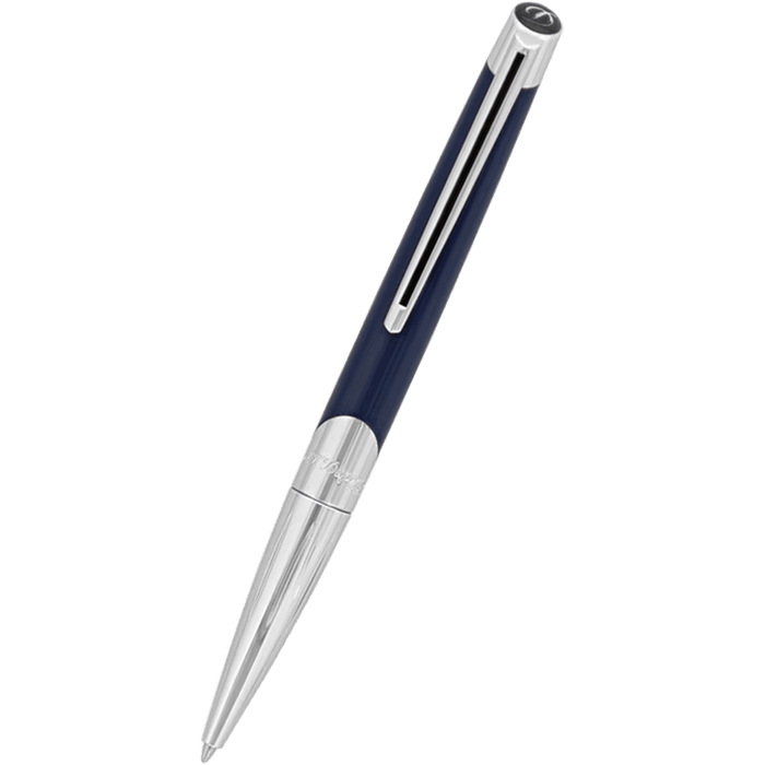 ST Dupont Defi Millennium Silver/Blue Navy Ballpoint Pen - Pen Boutique Ltd