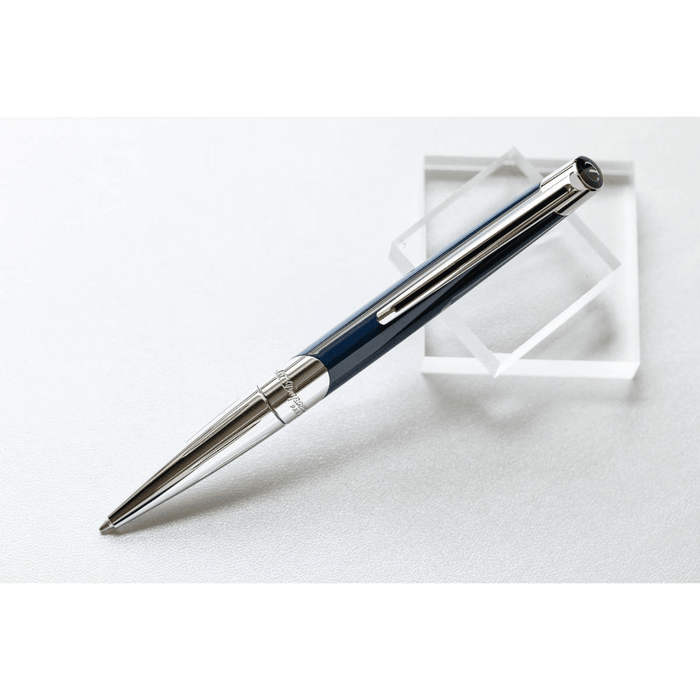 ST Dupont Defi Millennium Silver/Blue Navy Ballpoint Pen - Pen Boutique Ltd