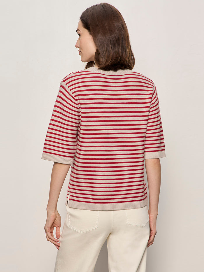 Sweater Tee Opal/Raspberry Stripe
