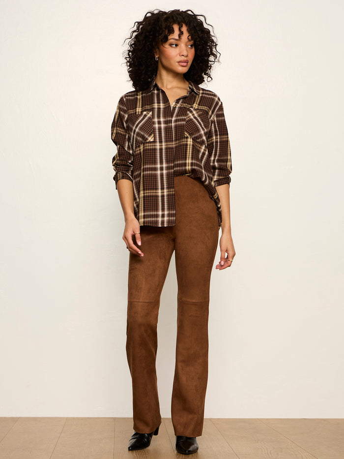 The City Plaid Shirt Burnt Cocoa Plaid