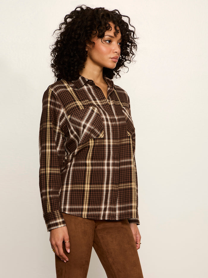 The City Plaid Shirt Burnt Cocoa Plaid