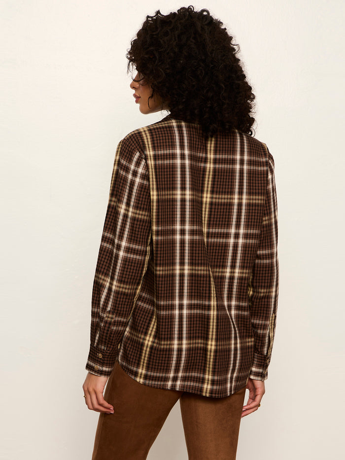 The City Plaid Shirt Burnt Cocoa Plaid