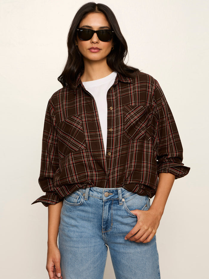 The City Plaid Shirt Espresso Plaid