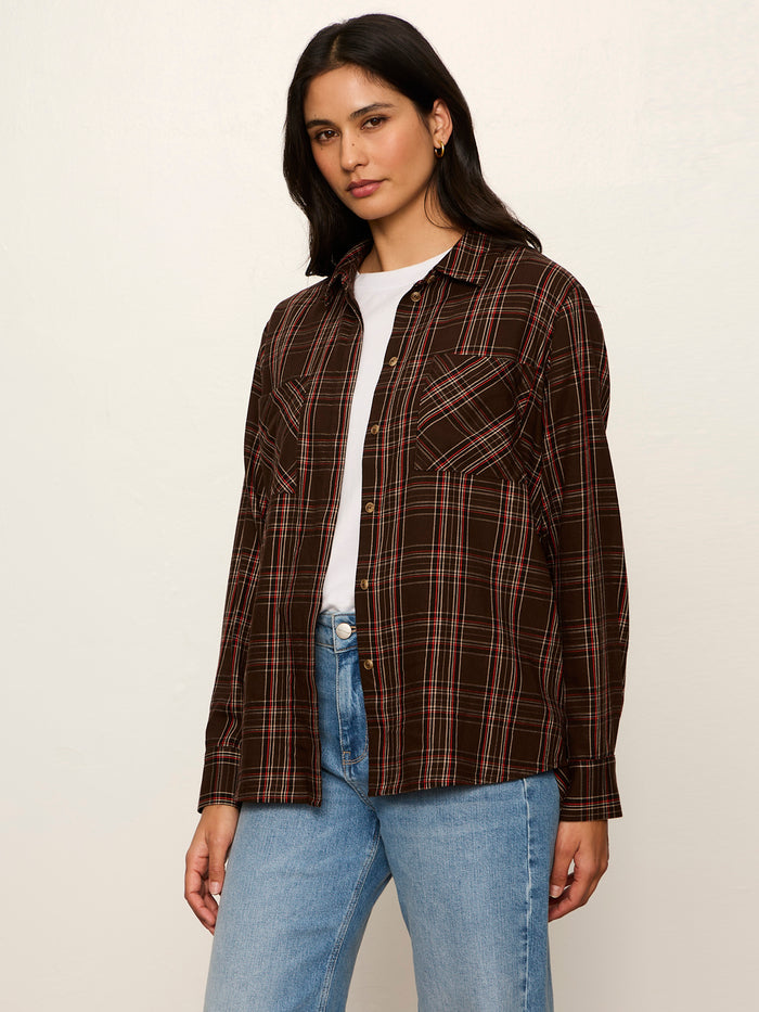 The City Plaid Shirt Espresso Plaid