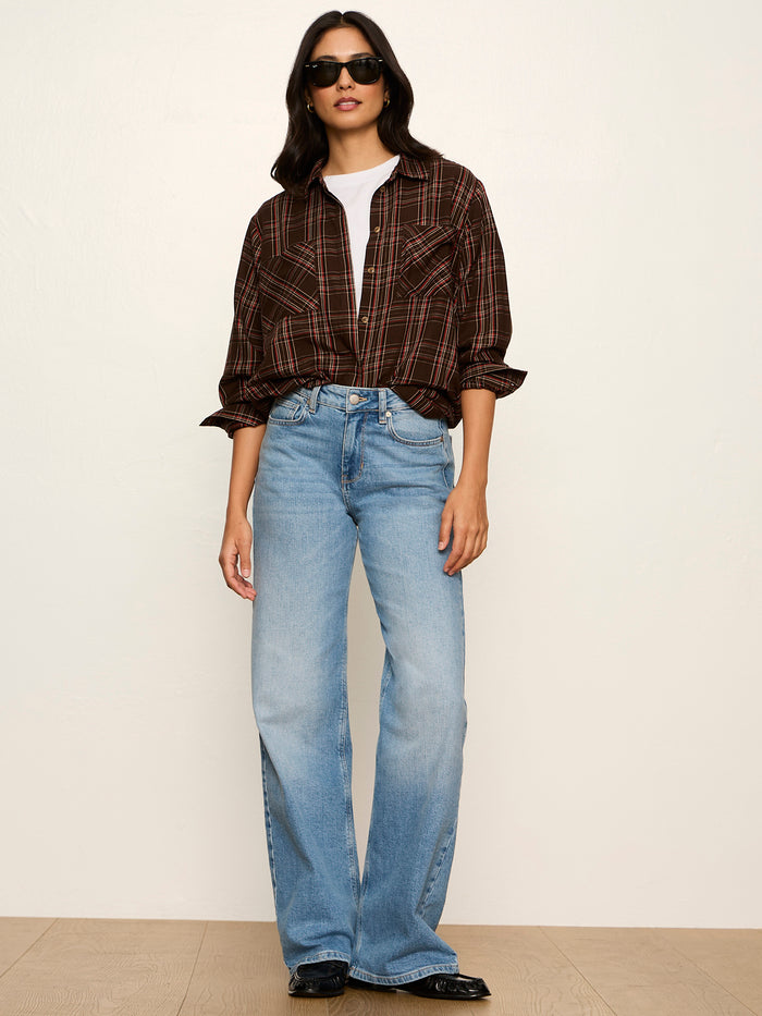 The City Plaid Shirt Espresso Plaid