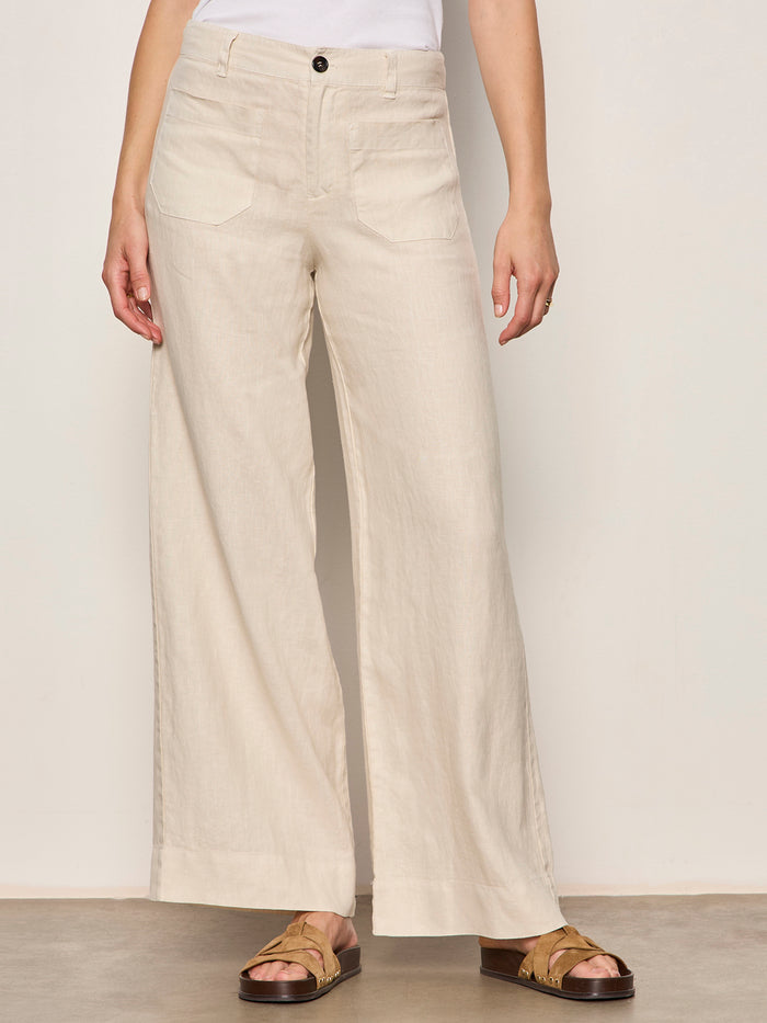The Linen Marine Wide Leg Pant Summer Sand