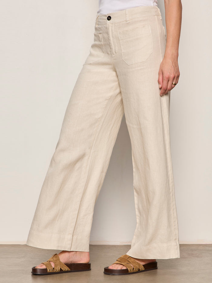 The Linen Marine Wide Leg Pant Summer Sand