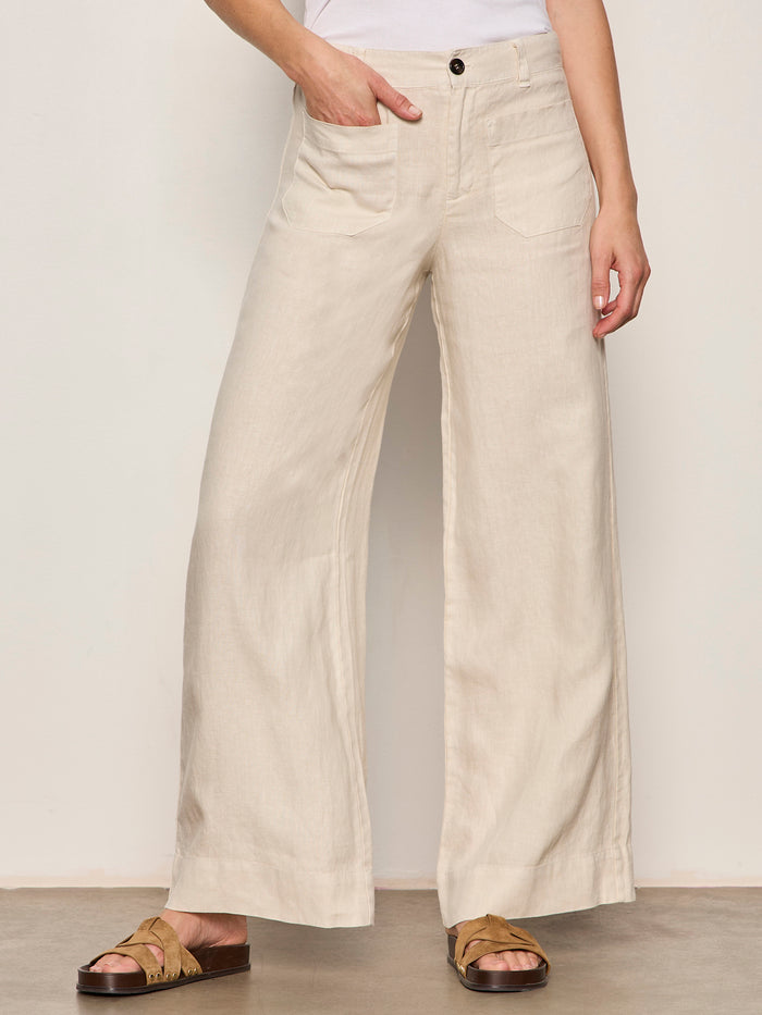 The Linen Marine Wide Leg Pant Summer Sand
