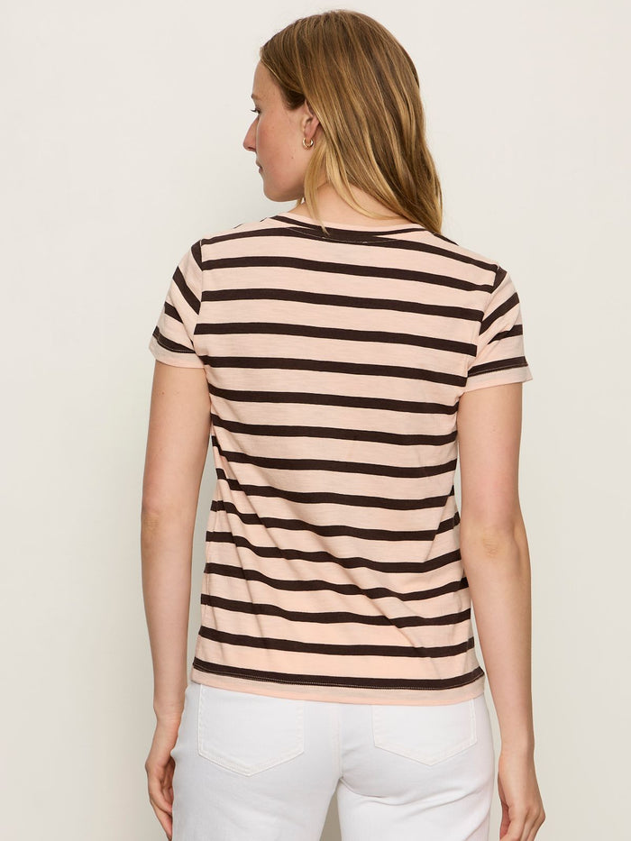 The Perfect Tee Bleached Pink/Rich Soil Stripe