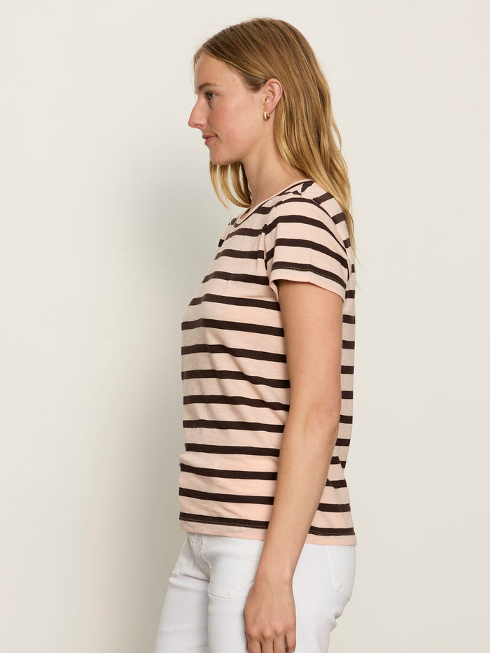 The Perfect Tee Bleached Pink/Rich Soil Stripe
