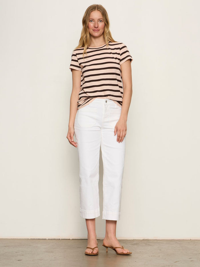 The Perfect Tee Bleached Pink/Rich Soil Stripe