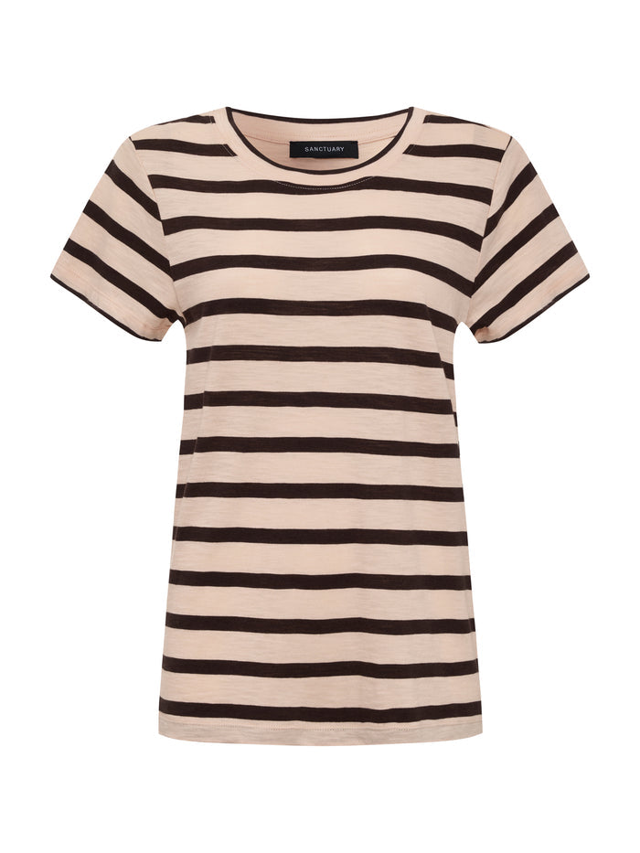 The Perfect Tee Bleached Pink/Rich Soil Stripe