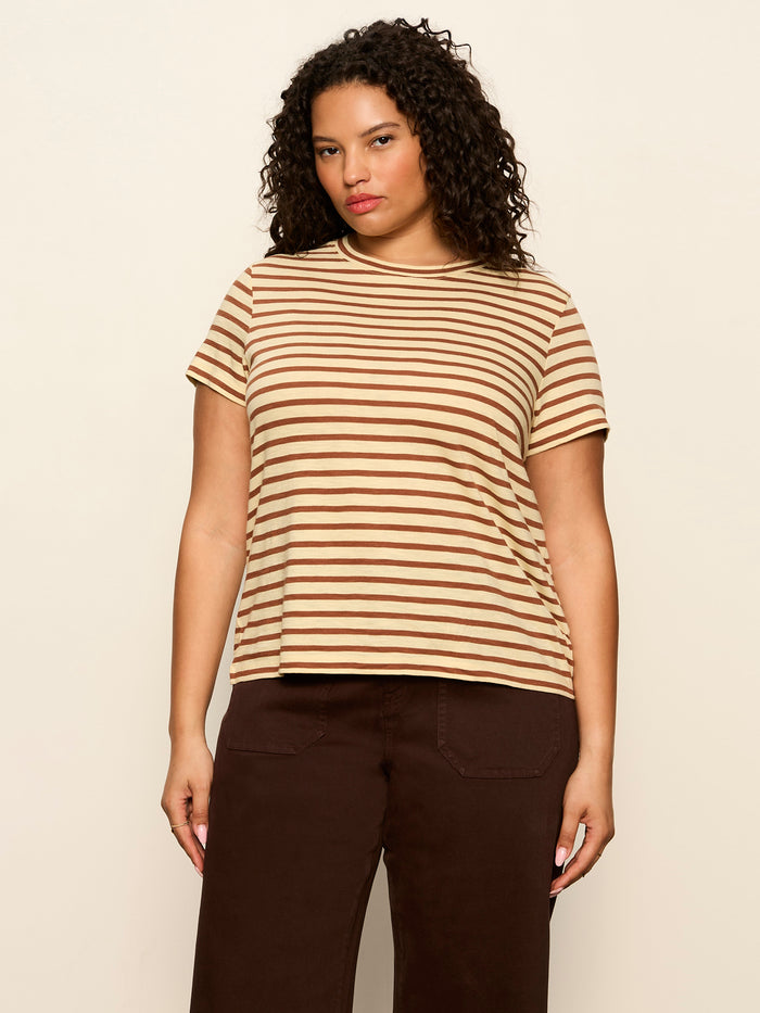 The Perfect Tee Choco Banana Stripe Extended Sizing