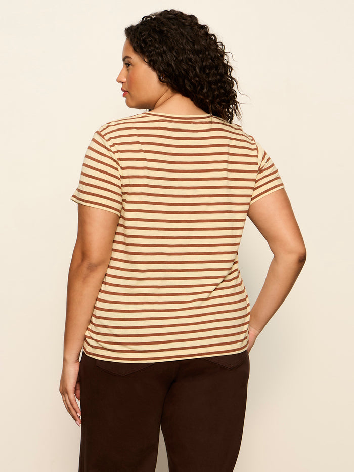 The Perfect Tee Choco Banana Stripe Extended Sizing