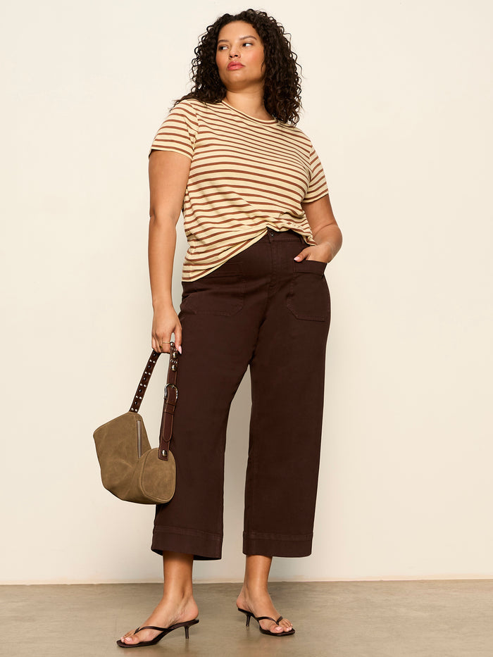 The Perfect Tee Choco Banana Stripe Extended Sizing