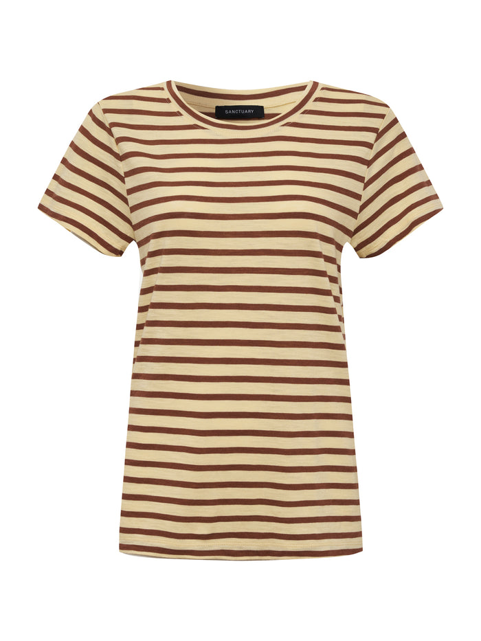 The Perfect Tee Choco Banana Stripe Extended Sizing