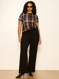 The Perfect Tee Cinder Plaid Extended Sizing