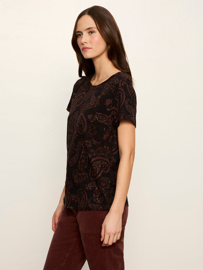 The Perfect Tee Cocoa Paisley