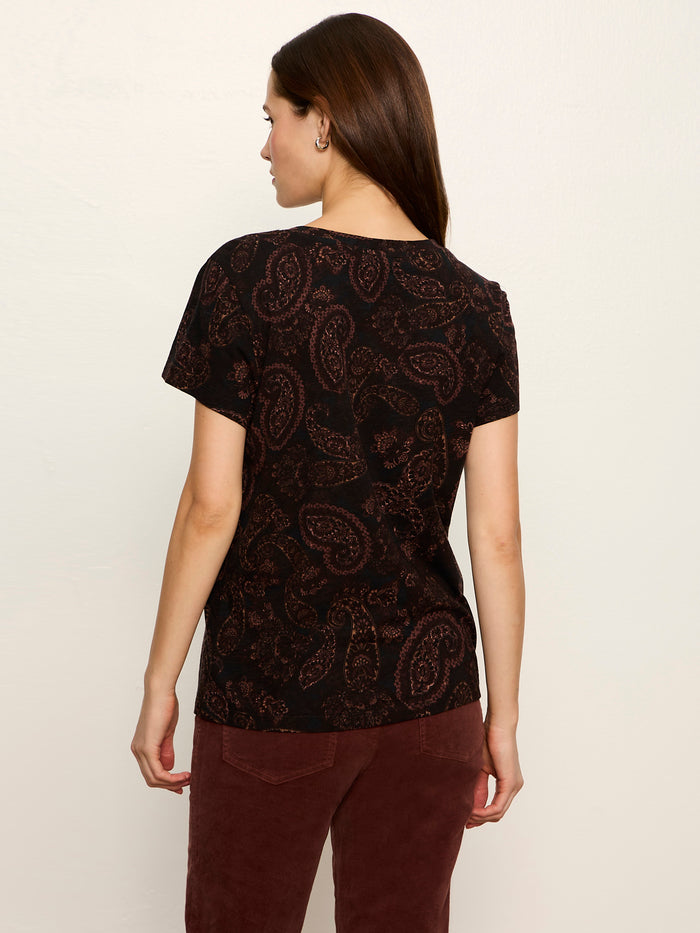 The Perfect Tee Cocoa Paisley