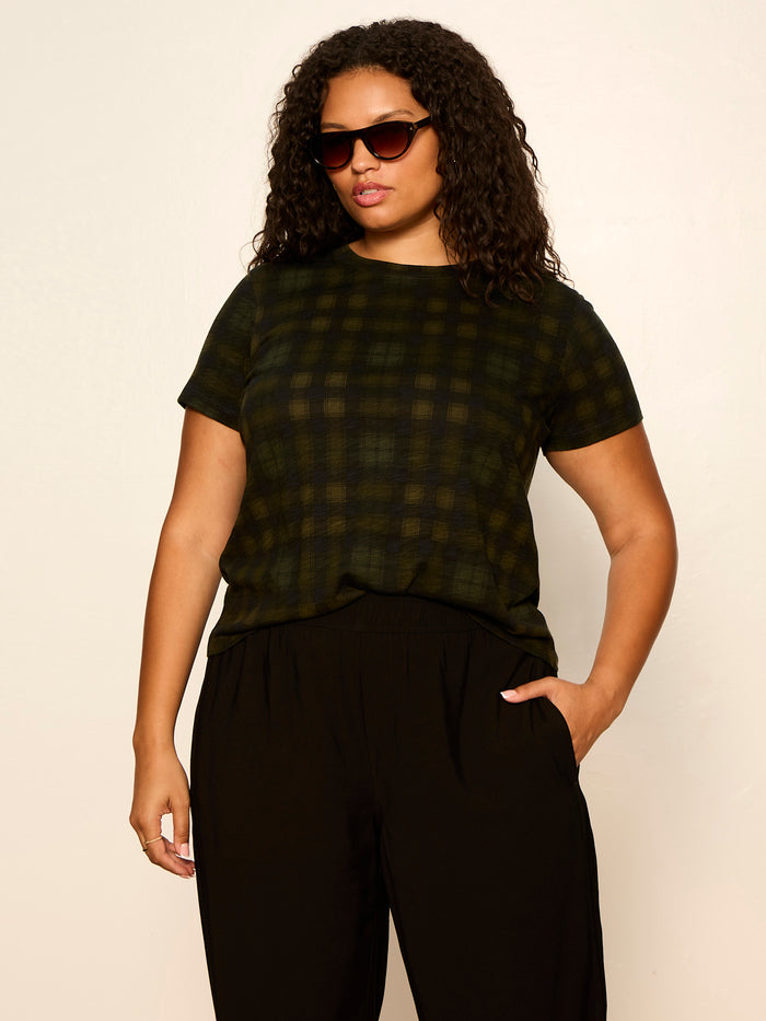 The Perfect Tee Forest Plaid Extended Sizing