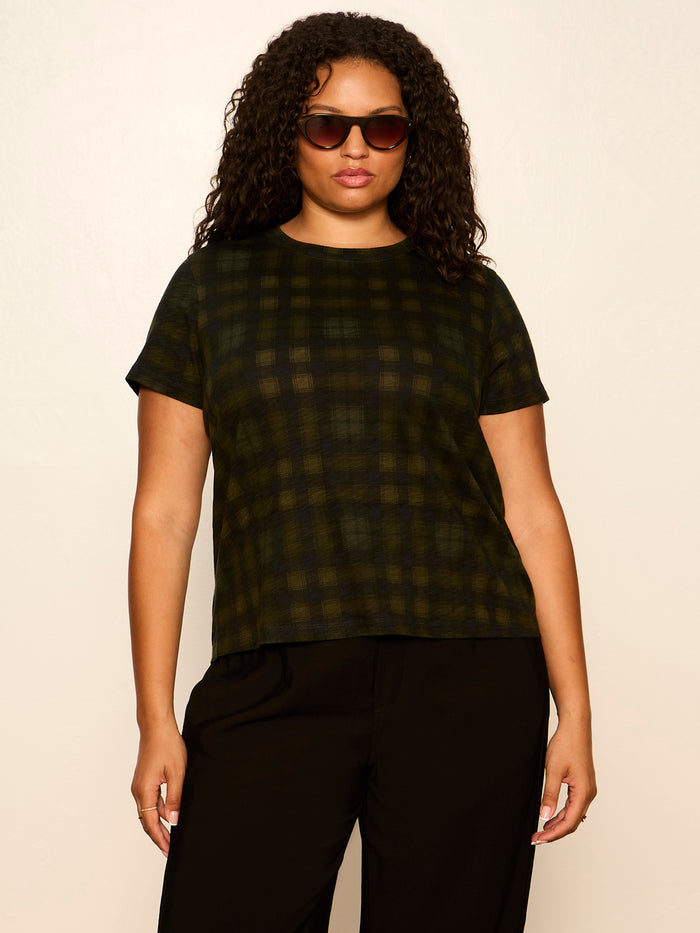 The Perfect Tee Forest Plaid Extended Sizing
