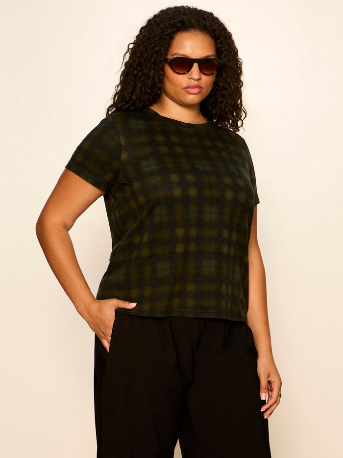 The Perfect Tee Forest Plaid Extended Sizing