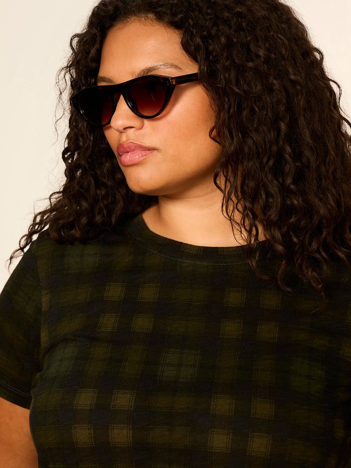 The Perfect Tee Forest Plaid Extended Sizing