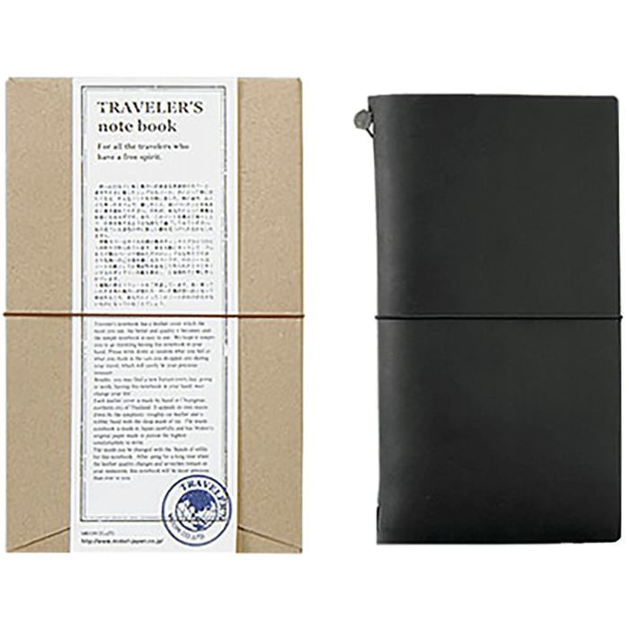 Traveler's Notebook - Black - Regular Size - Pen Boutique Ltd