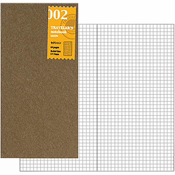 Traveler's Notebook 002 Refill - Regular Size - Grid - Pen Boutique Ltd