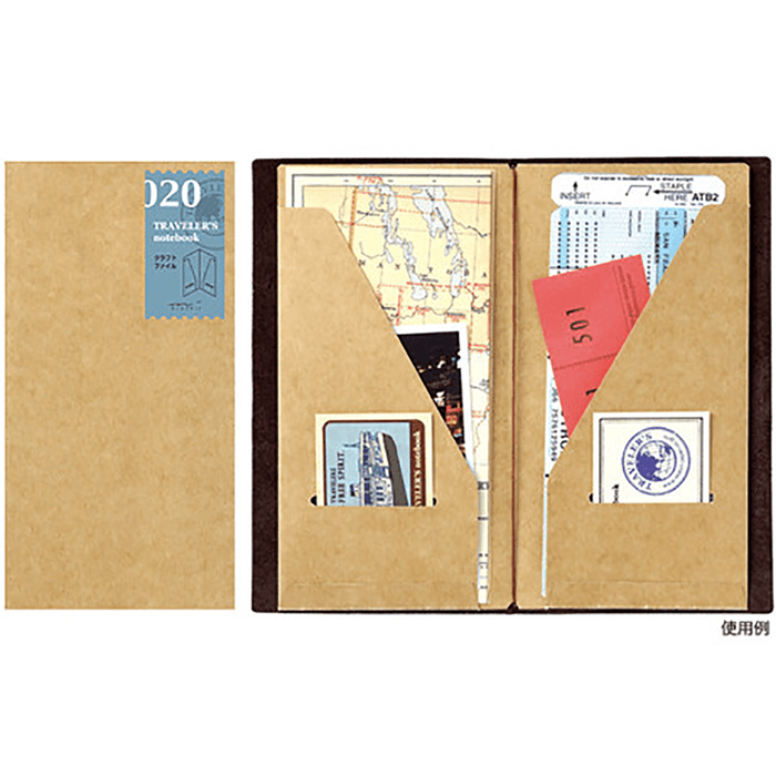 Traveler's Notebook 020 Refill - Regular Size - Kraft File - Pen Boutique Ltd