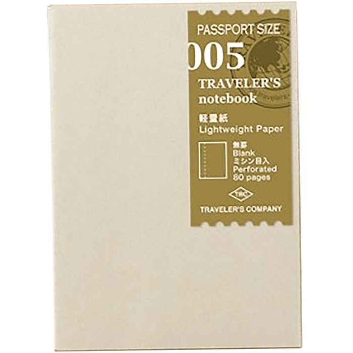 Traveler's Notebook P05 Refill - Passport Size - Light Paper - Pen Boutique Ltd