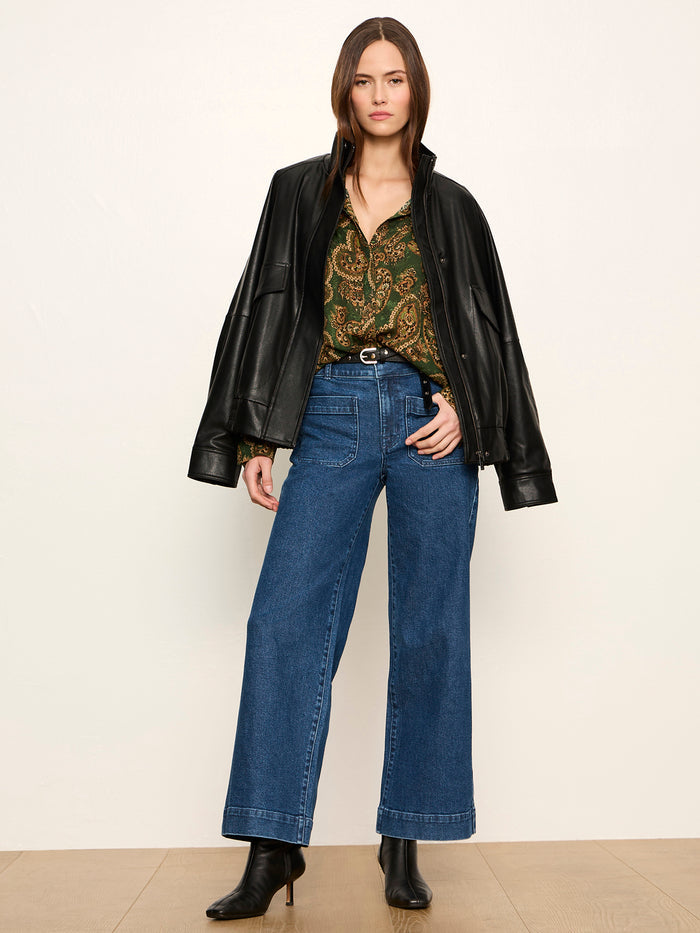 Uma High Neck Silk Shirt Decoratif